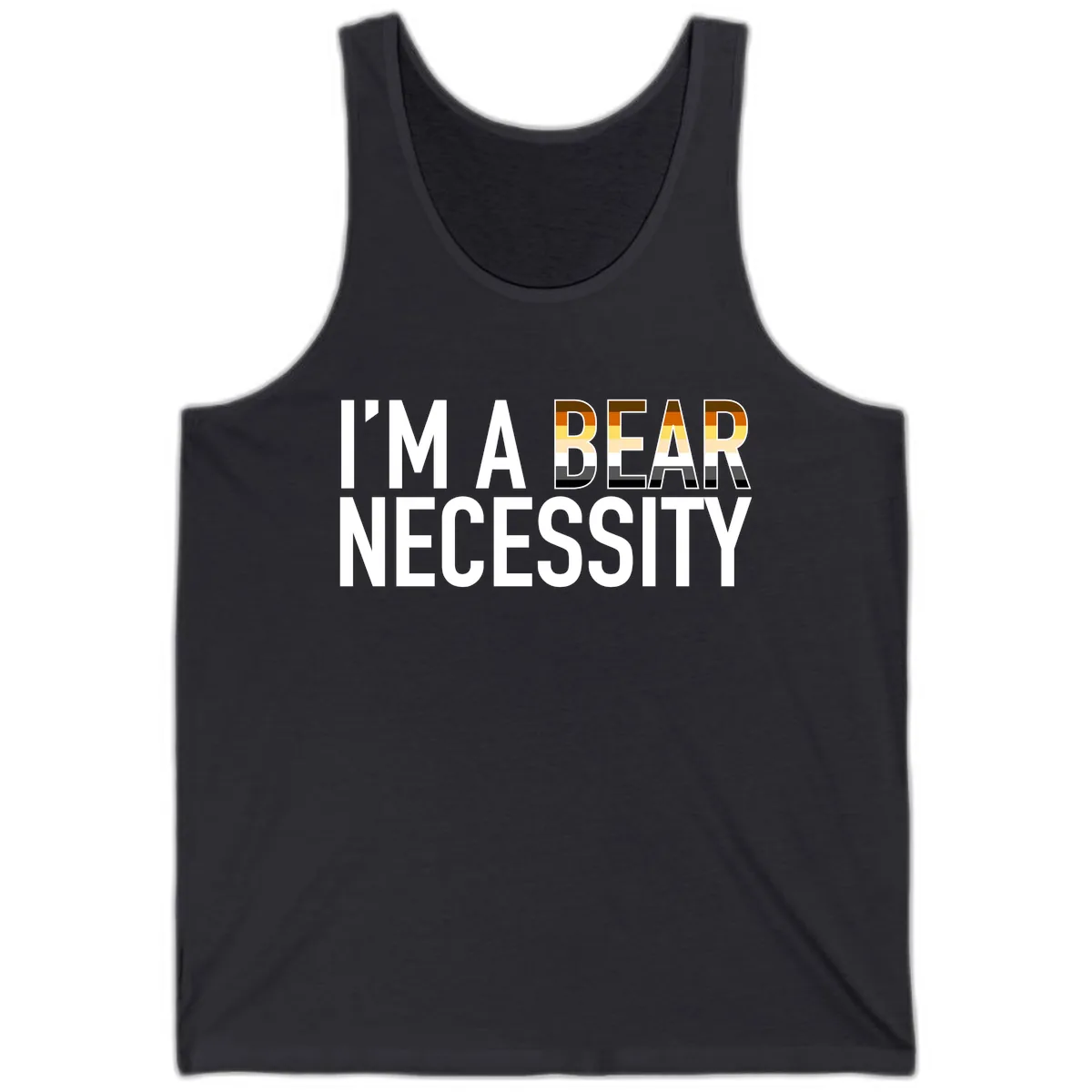 I'm A Bear Necessity Tank in Dark Grey
