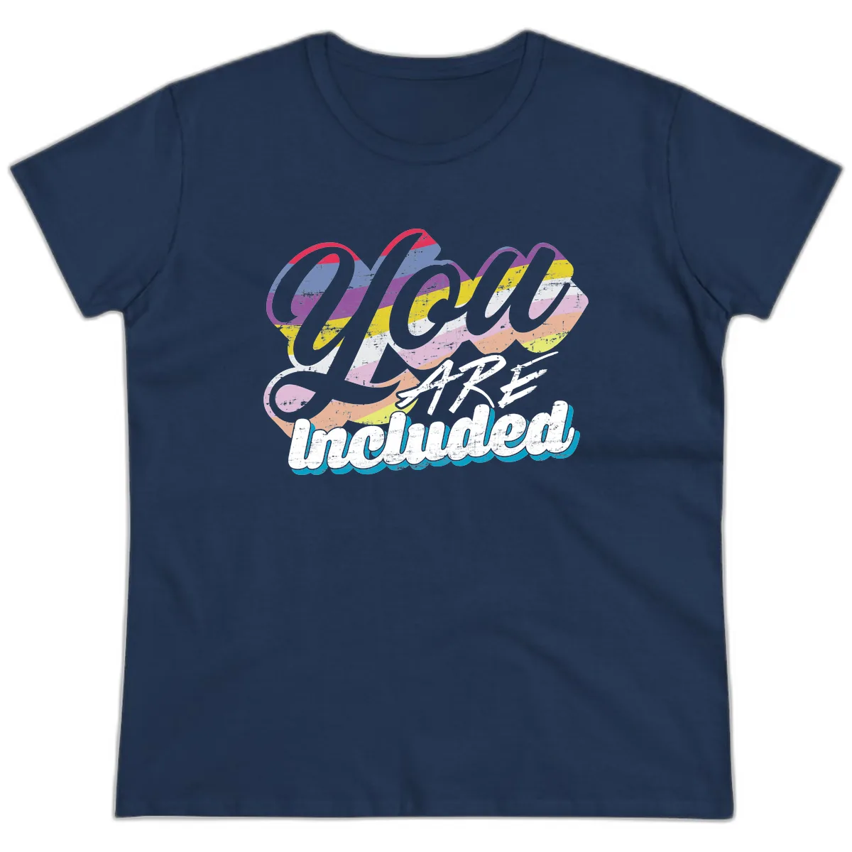 One Love Unbreakable Pride Ladies Tee in Navy