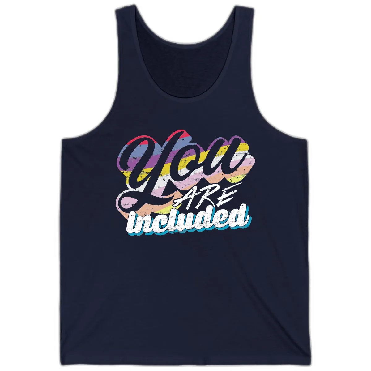 One Love Unbreakable Pride Tank in Navy