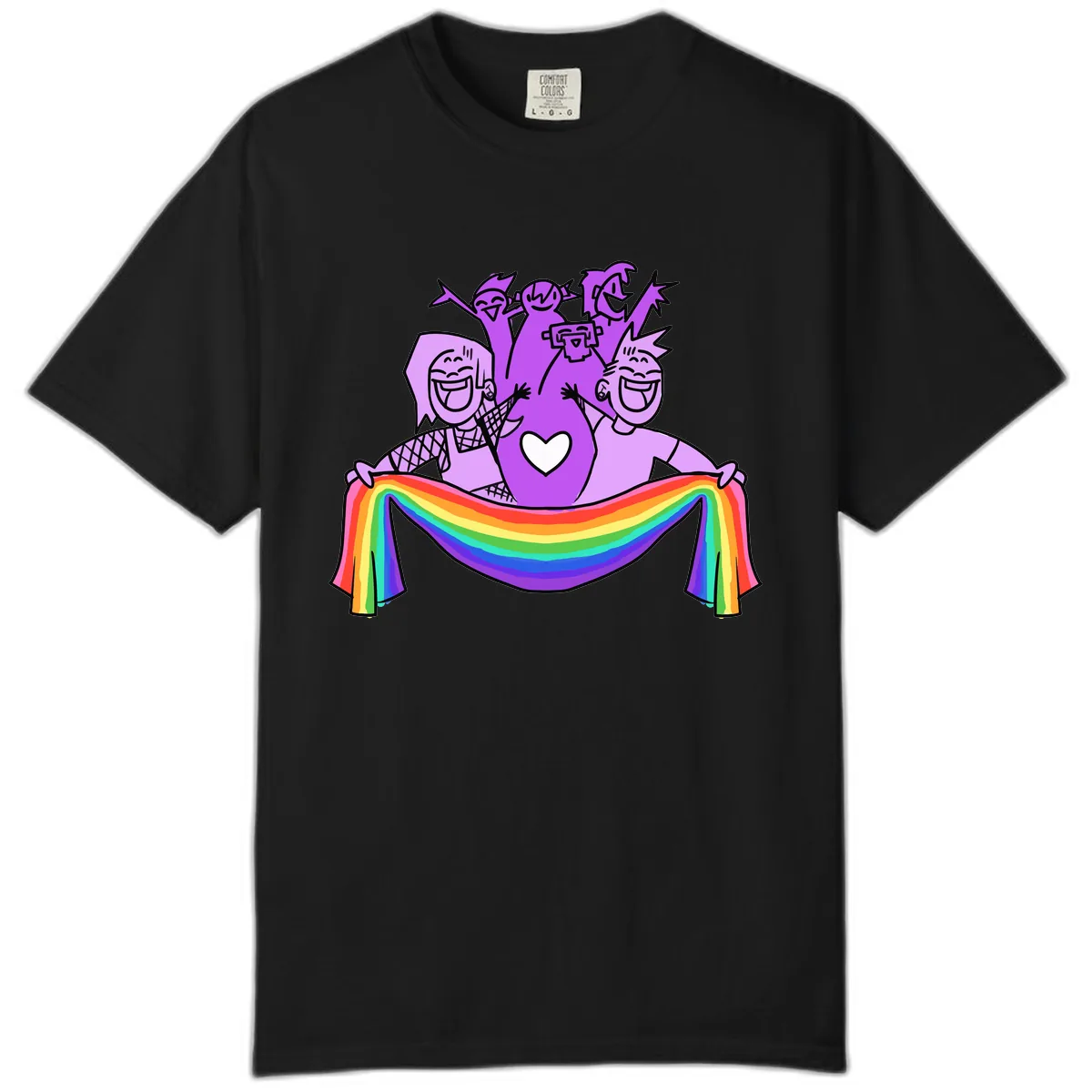 Pride Party Celebration with Rainbow Comfort Color in Black