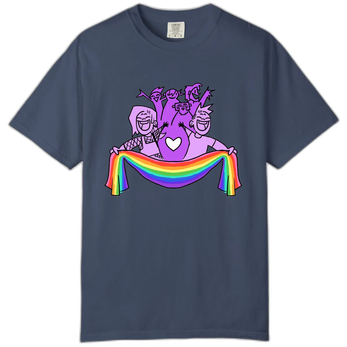 Pride Party Celebration with Rainbow Comfort Color in Midnight