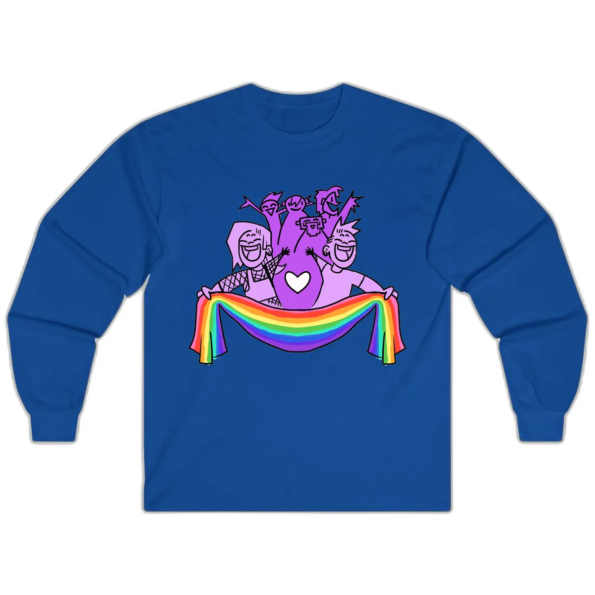 Pride Party Celebration with Rainbow Long Sleeve in Royal
