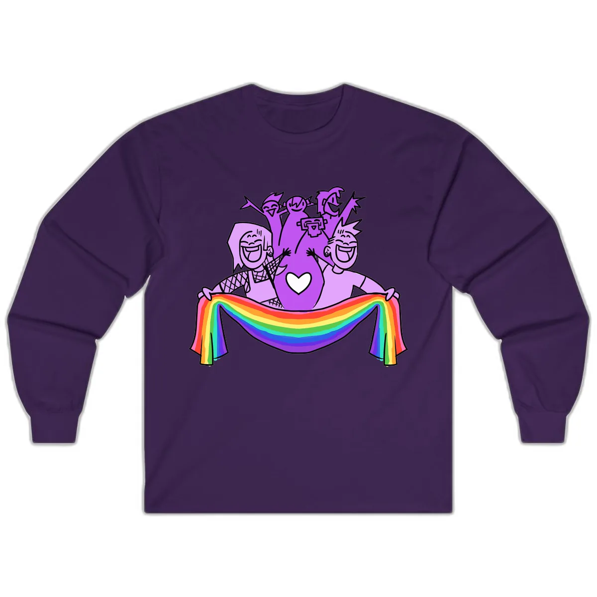 Pride Party Celebration with Rainbow Long Sleeve in Purple