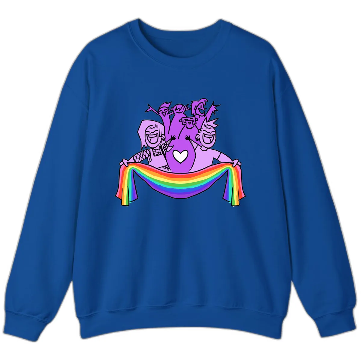 Pride Party Celebration with Rainbow Sweatshirt in Royal