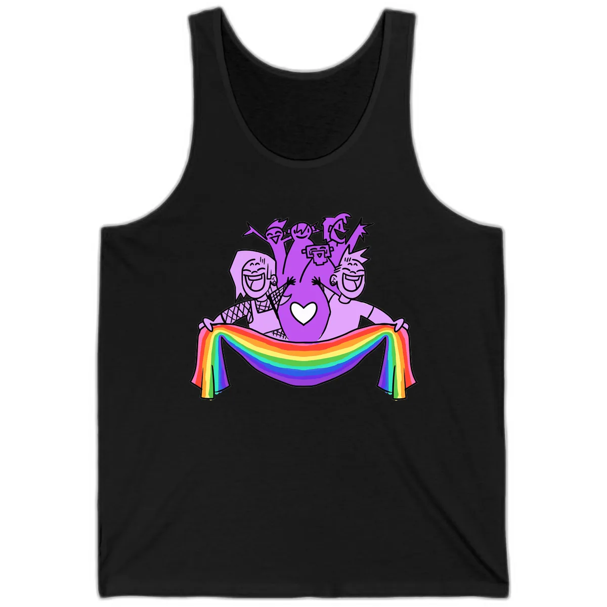 Pride Party Celebration with Rainbow Tank in Black