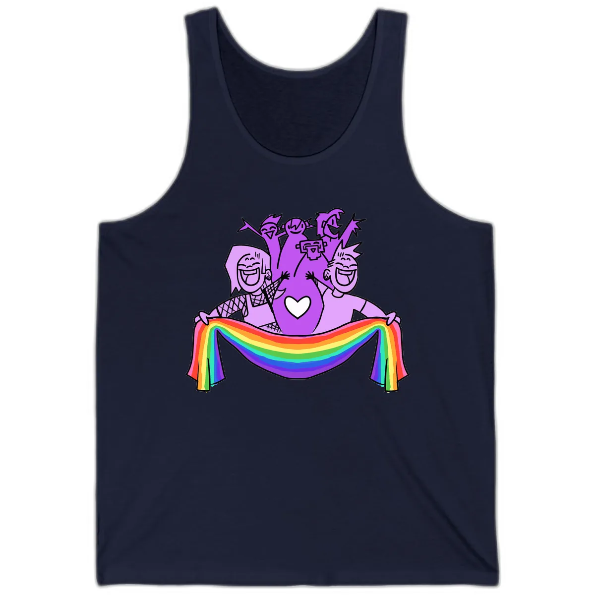 Pride Party Celebration with Rainbow Tank in Navy