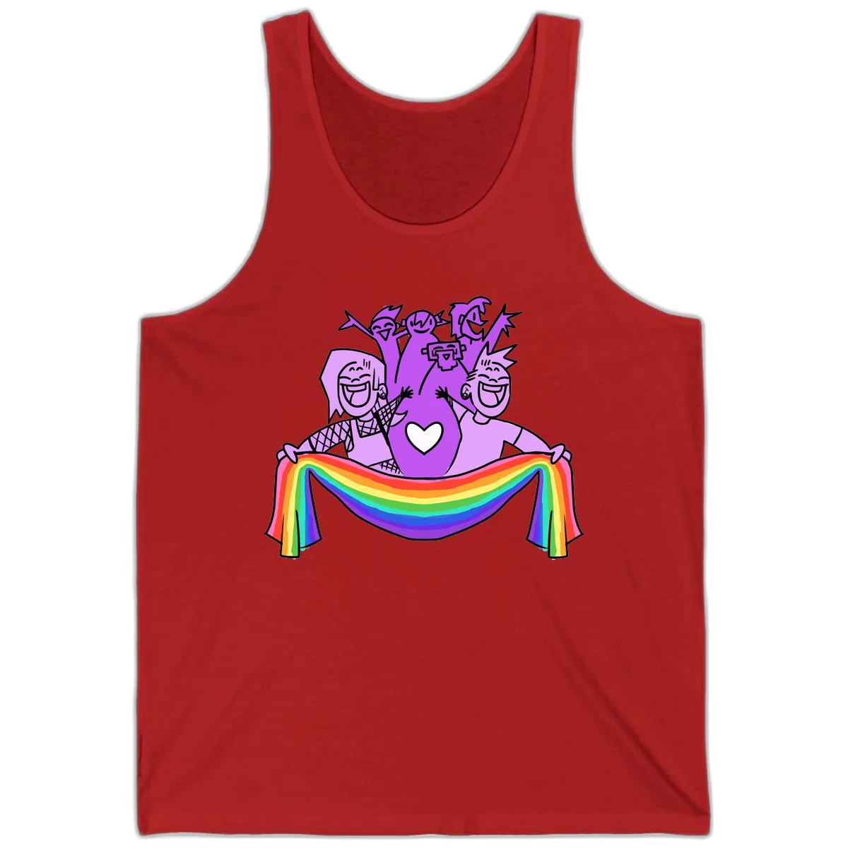Pride Party Celebration with Rainbow Tank in Red