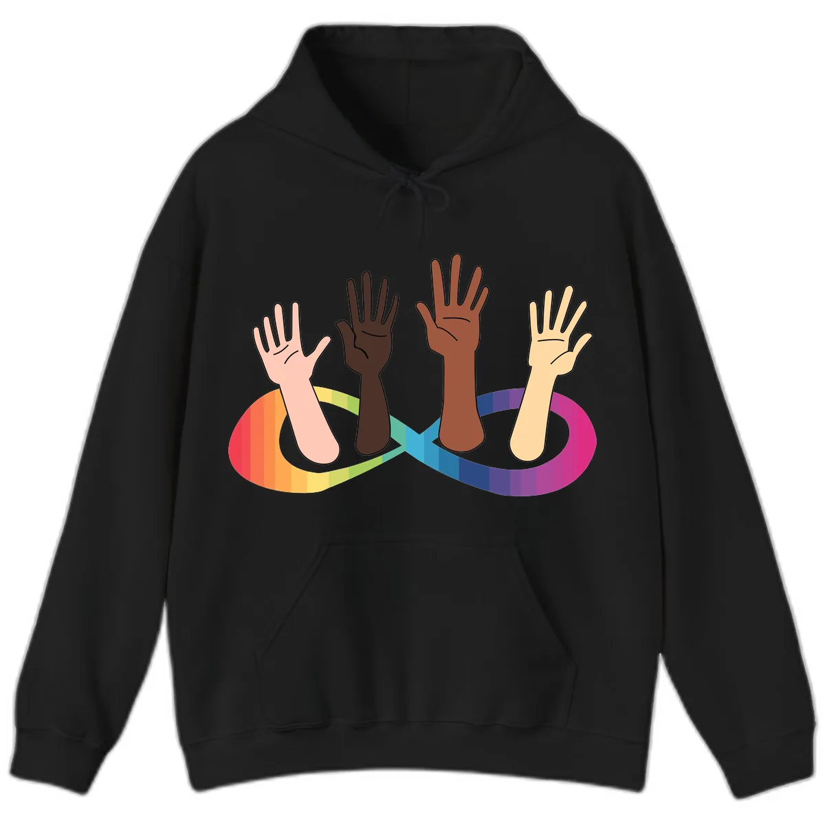 United Hands Pride Hoodie in Black