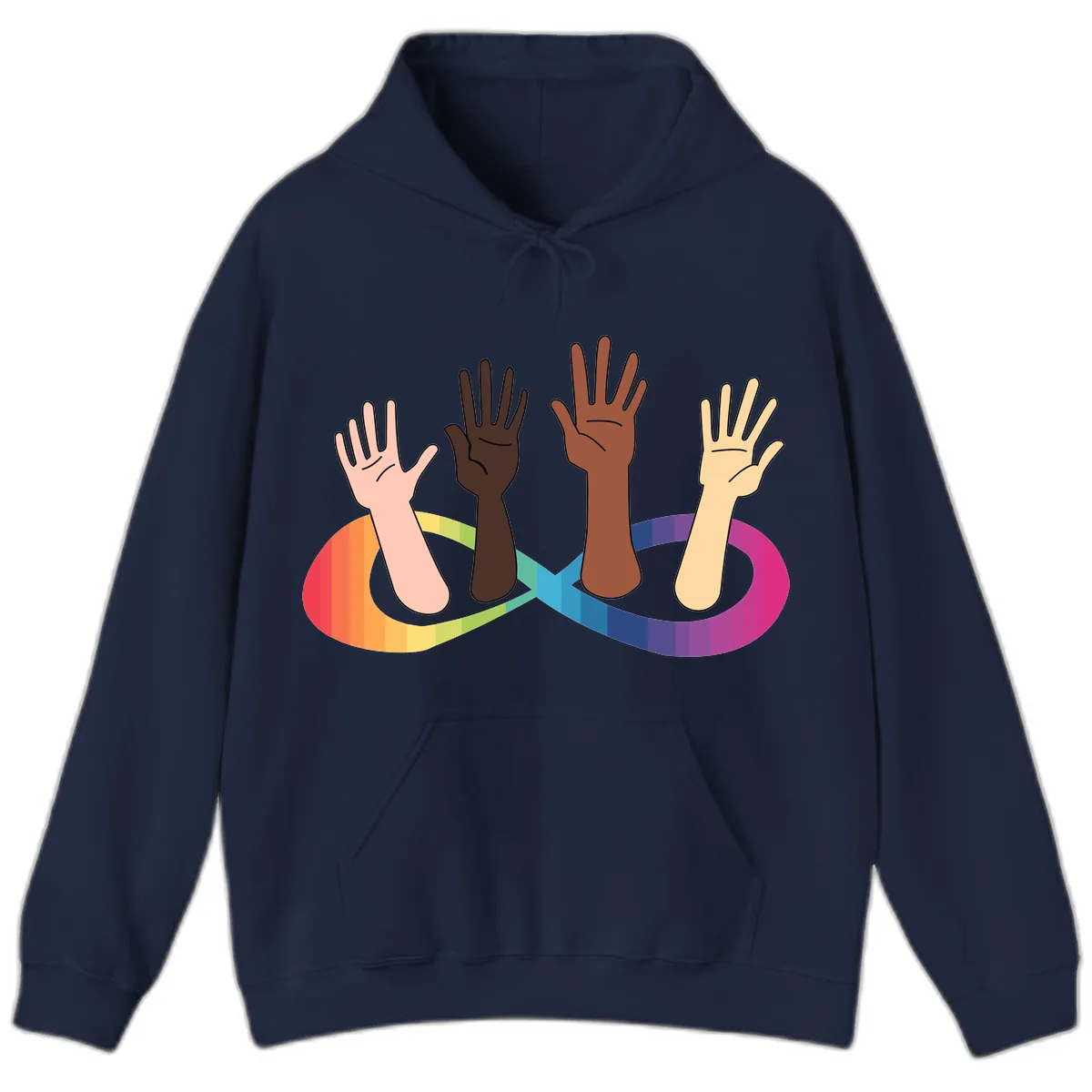 United Hands Pride Hoodie in Navy