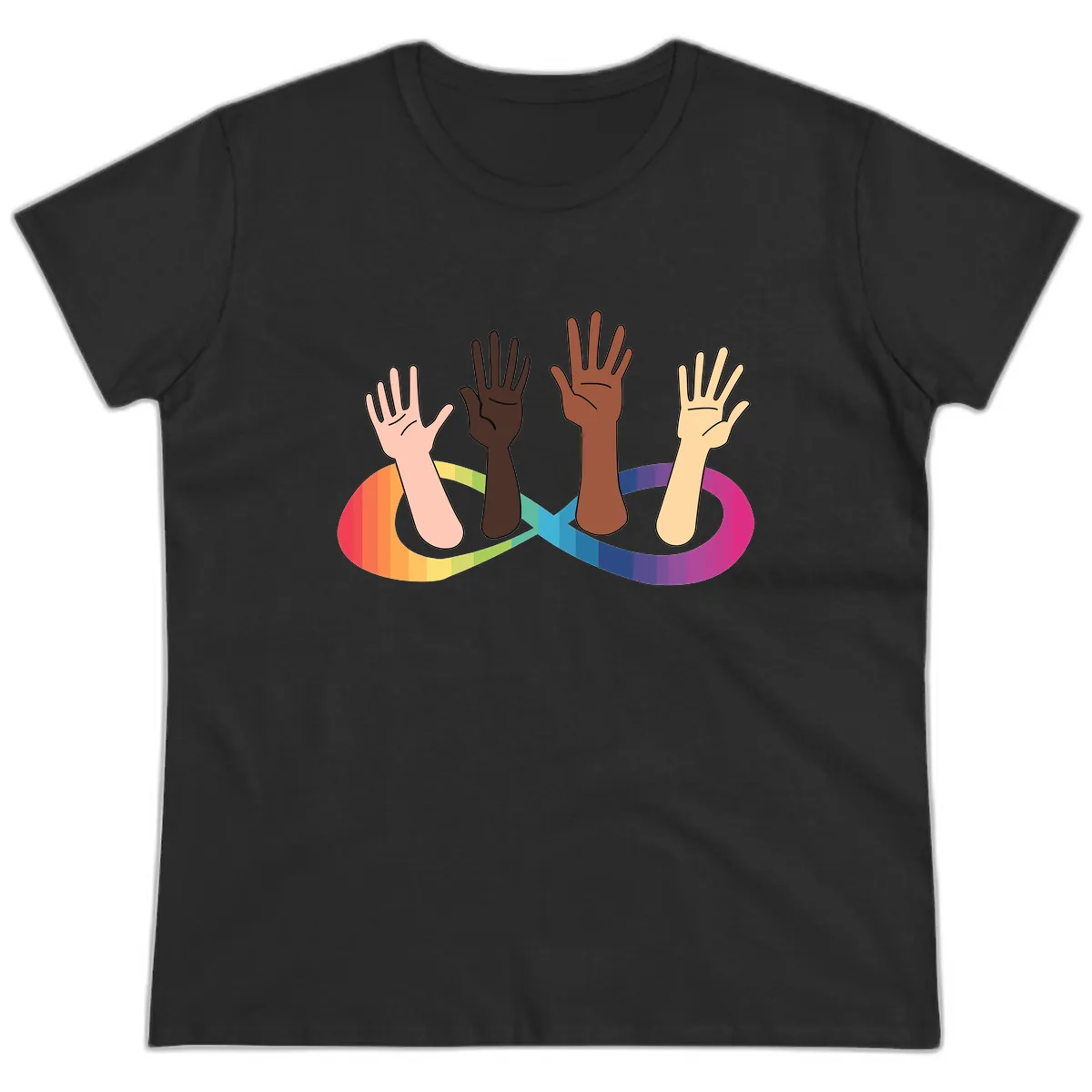 United Hands Pride Ladies Tee in Black