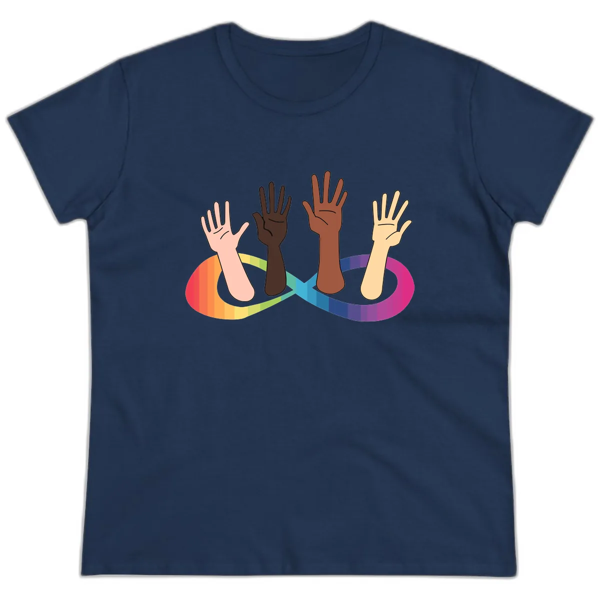 United Hands Pride Ladies Tee in Navy