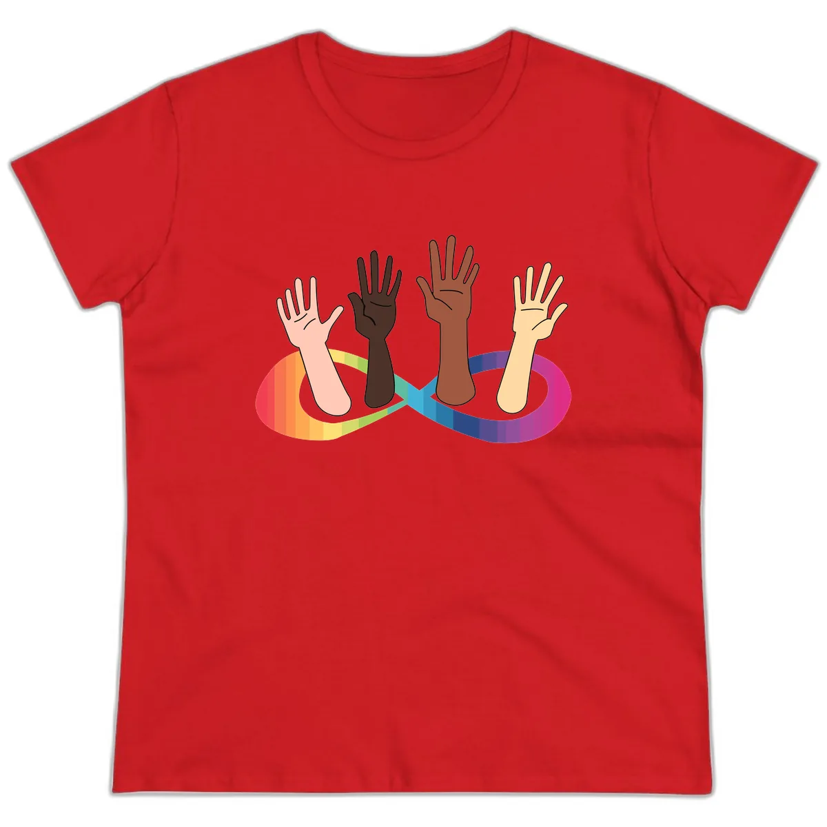 United Hands Pride Ladies Tee in Red