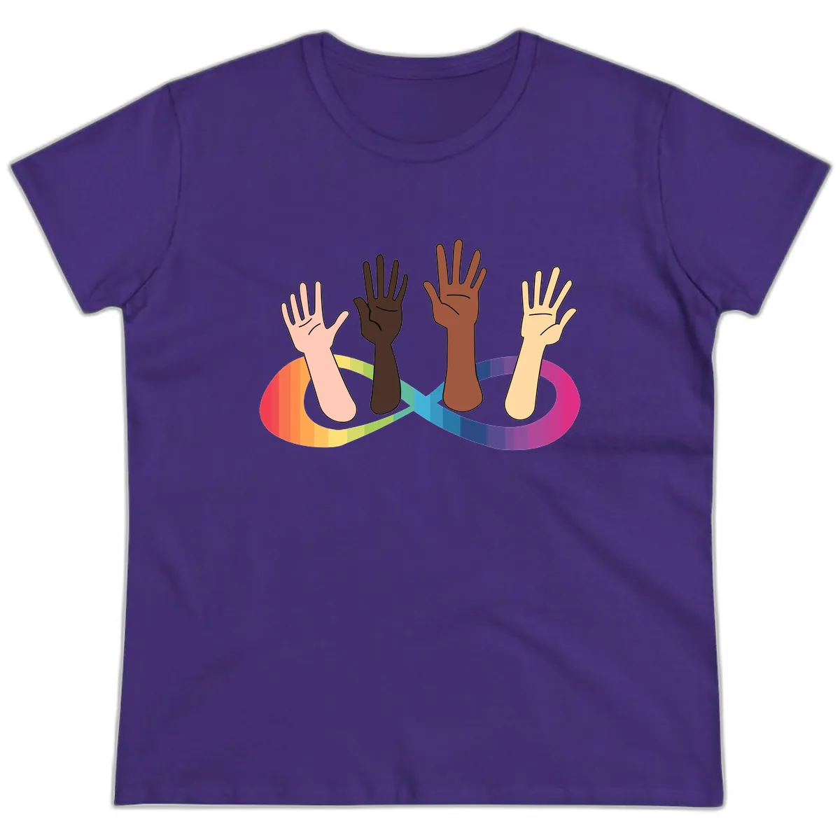 United Hands Pride Ladies Tee in Purple