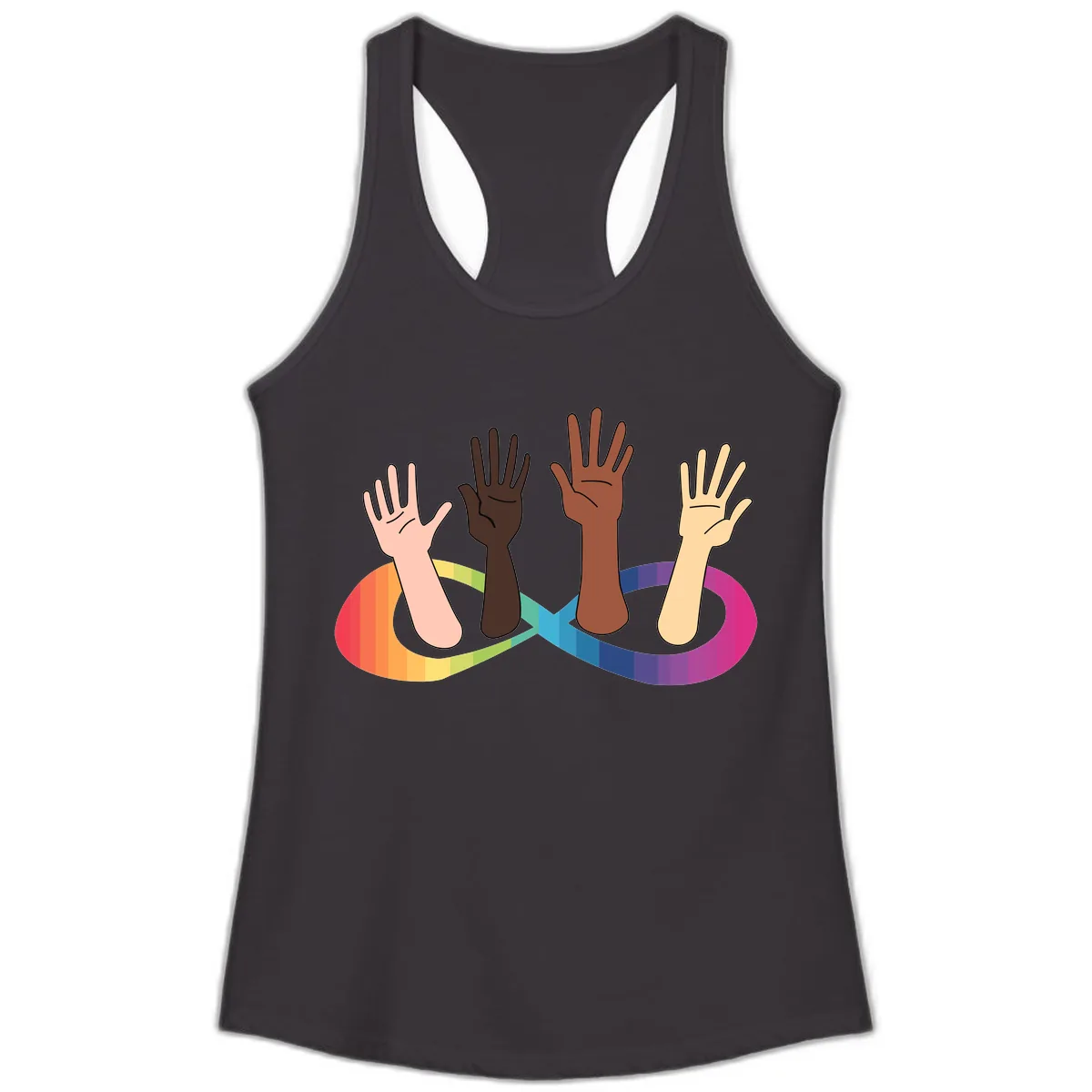 United Hands Pride Ladies Tank in Black