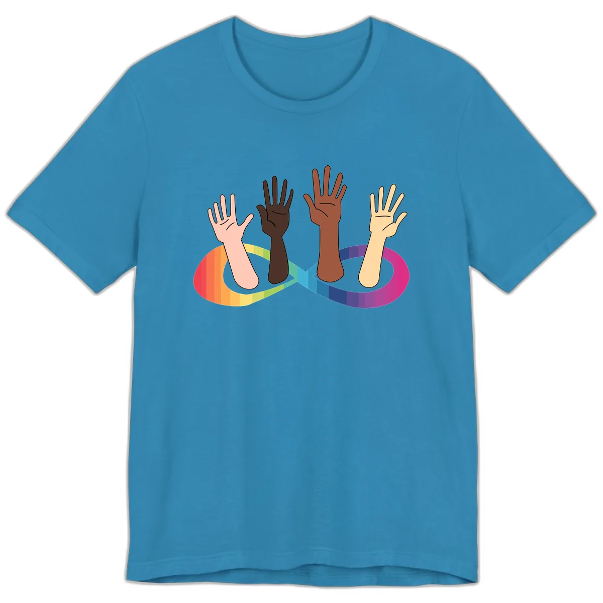 United Hands Pride Premium T-Shirt in Aqua