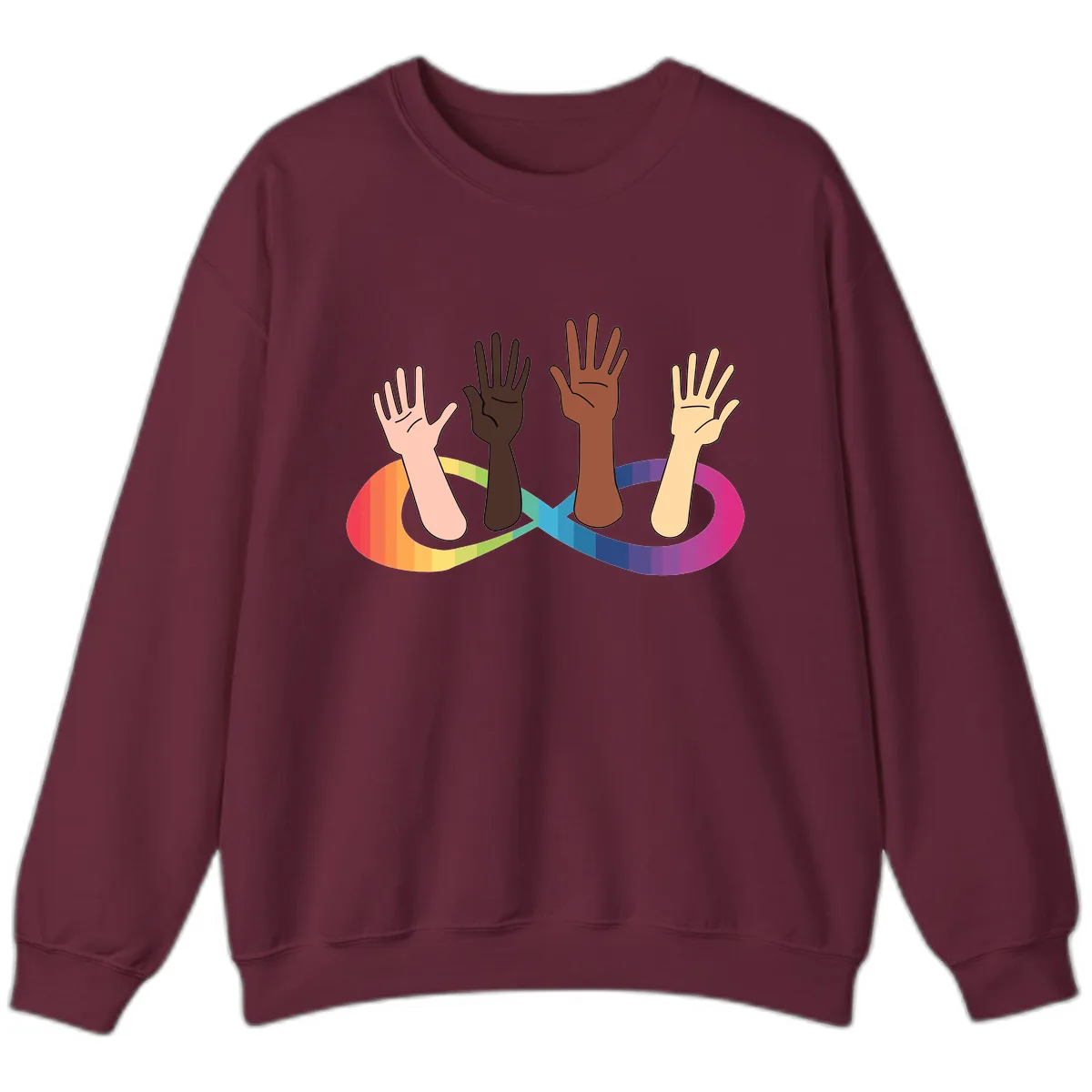 United Hands Pride Sweatshirt in Maroon