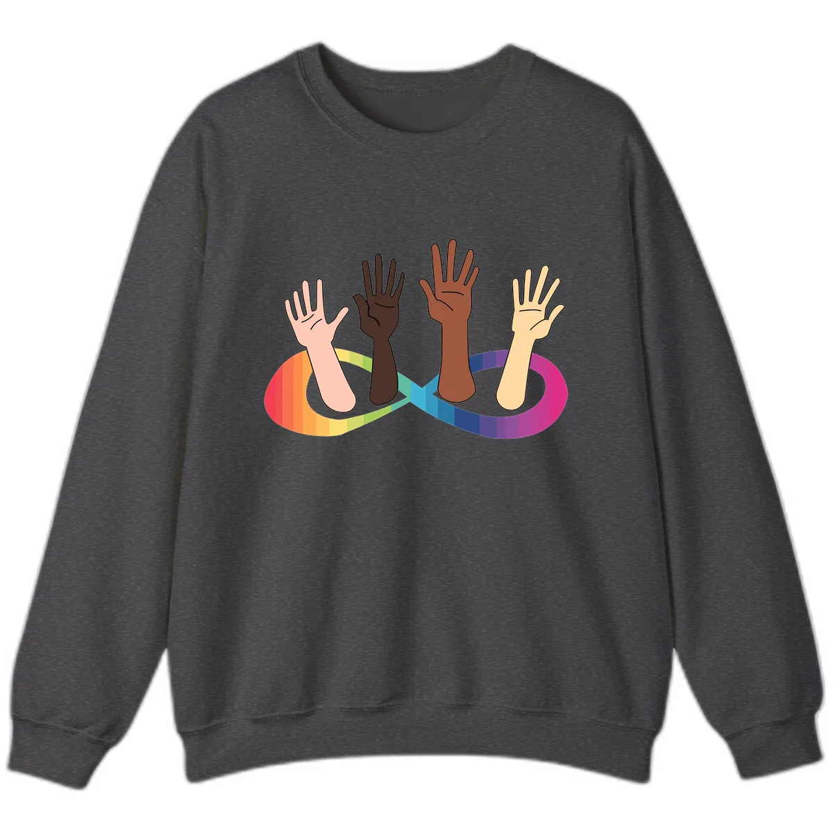 United Hands Pride Sweatshirt in Dark Heather