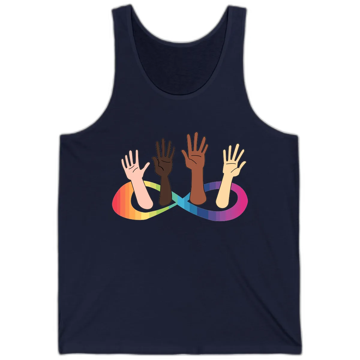 United Hands Pride Tank in Navy