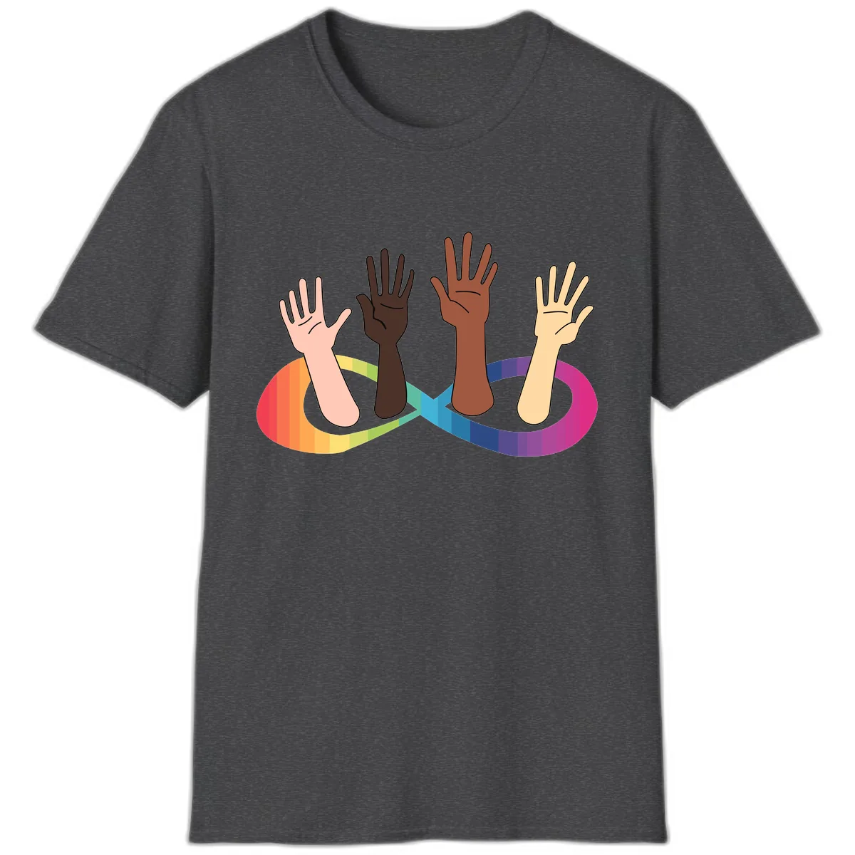 United Hands Pride T-Shirt in Dark Heather