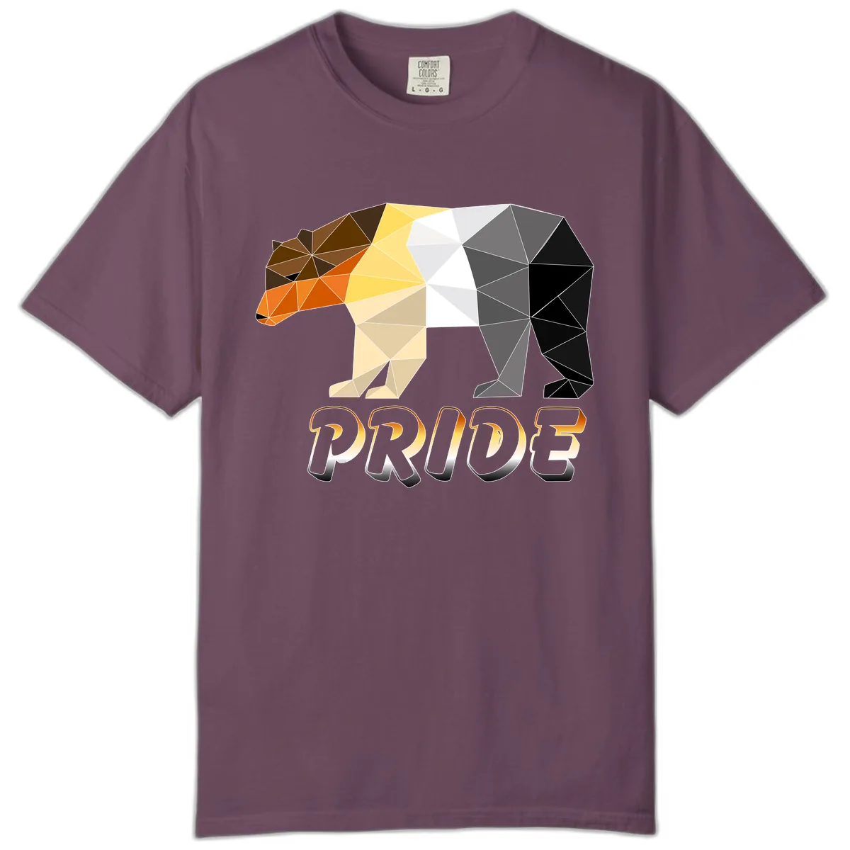 Geometric Pride Bear Comfort Color in Berry
