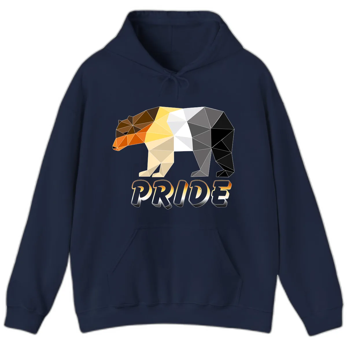 Geometric Pride Bear Hoodie in Navy