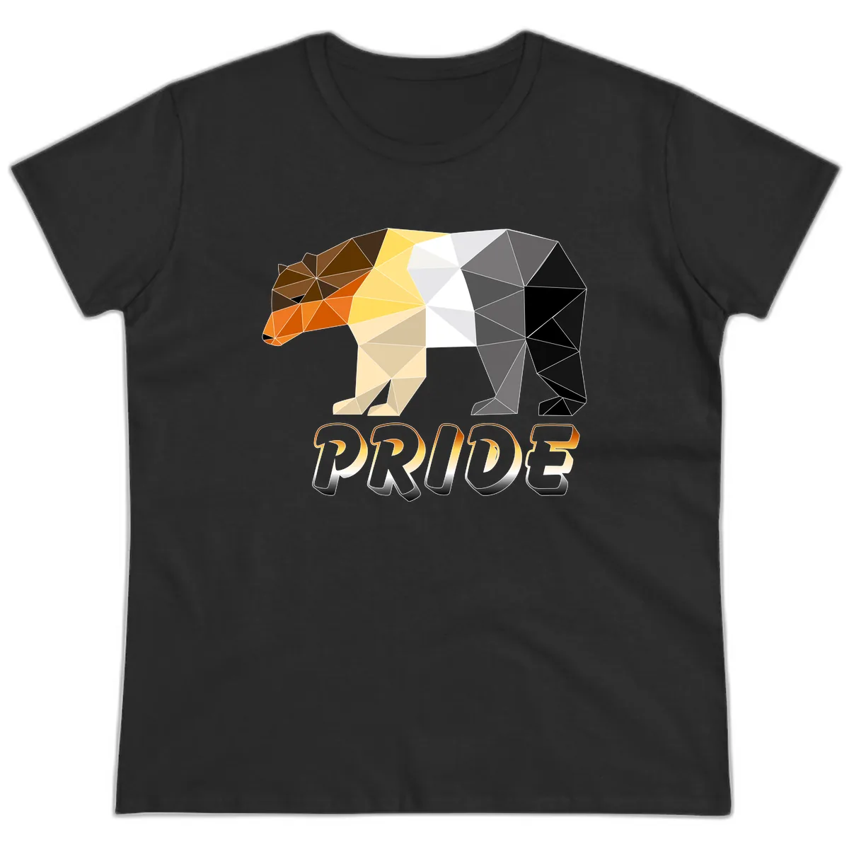 Geometric Pride Bear Ladies Tee in Black