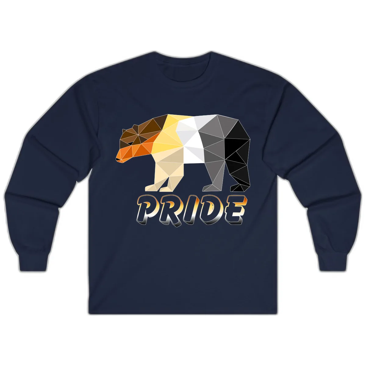 Geometric Pride Bear Long Sleeve in Navy