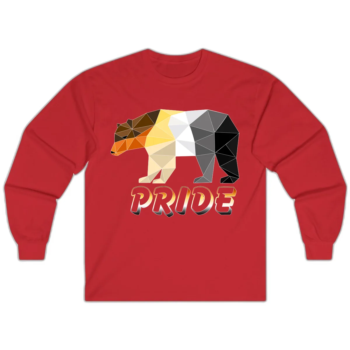 Geometric Pride Bear Long Sleeve in Red