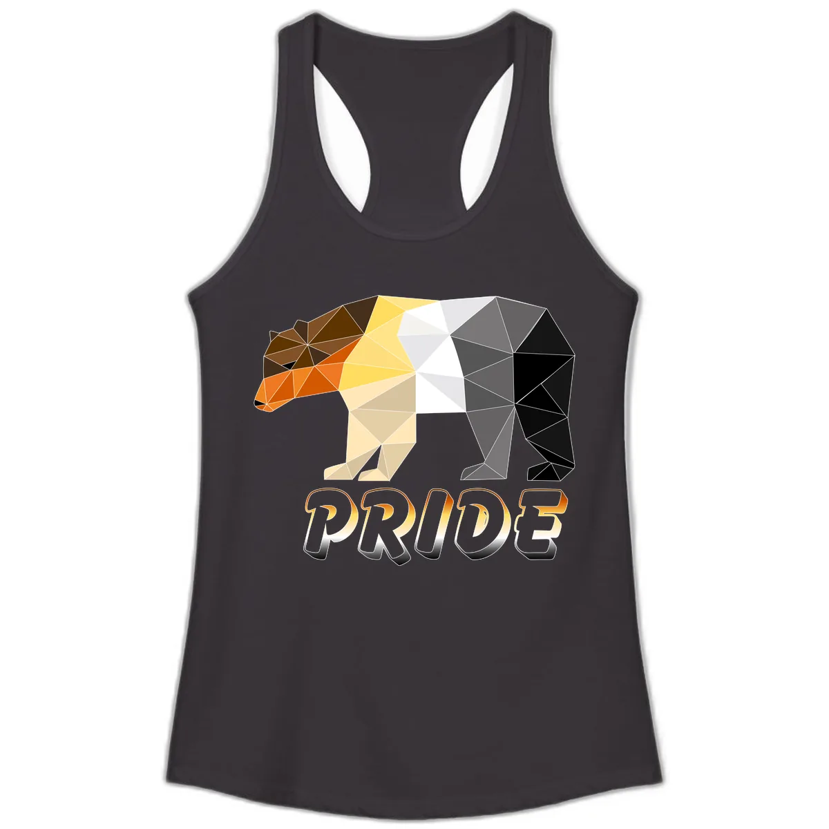 Geometric Pride Bear Ladies Tank in Black