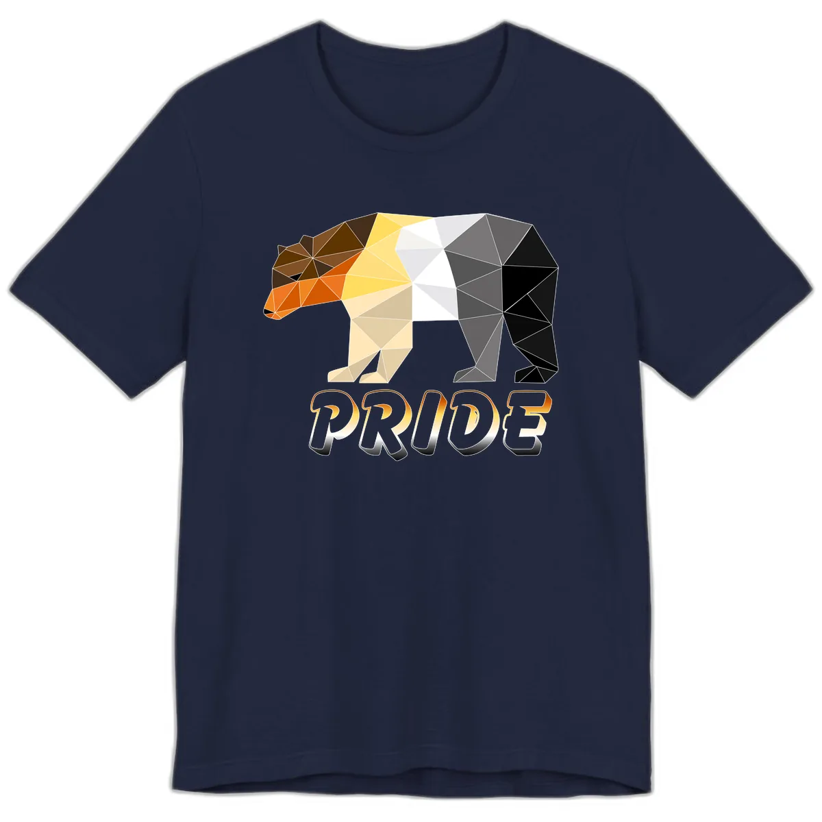 Geometric Pride Bear Premium T-Shirt in Navy