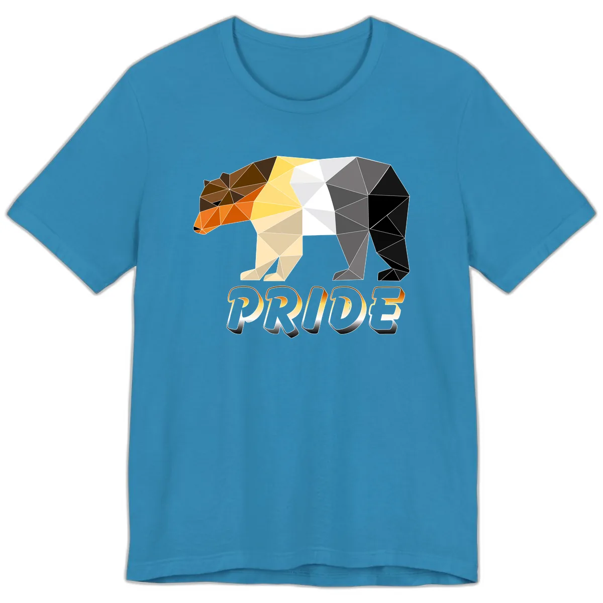 Geometric Pride Bear Premium T-Shirt in Aqua