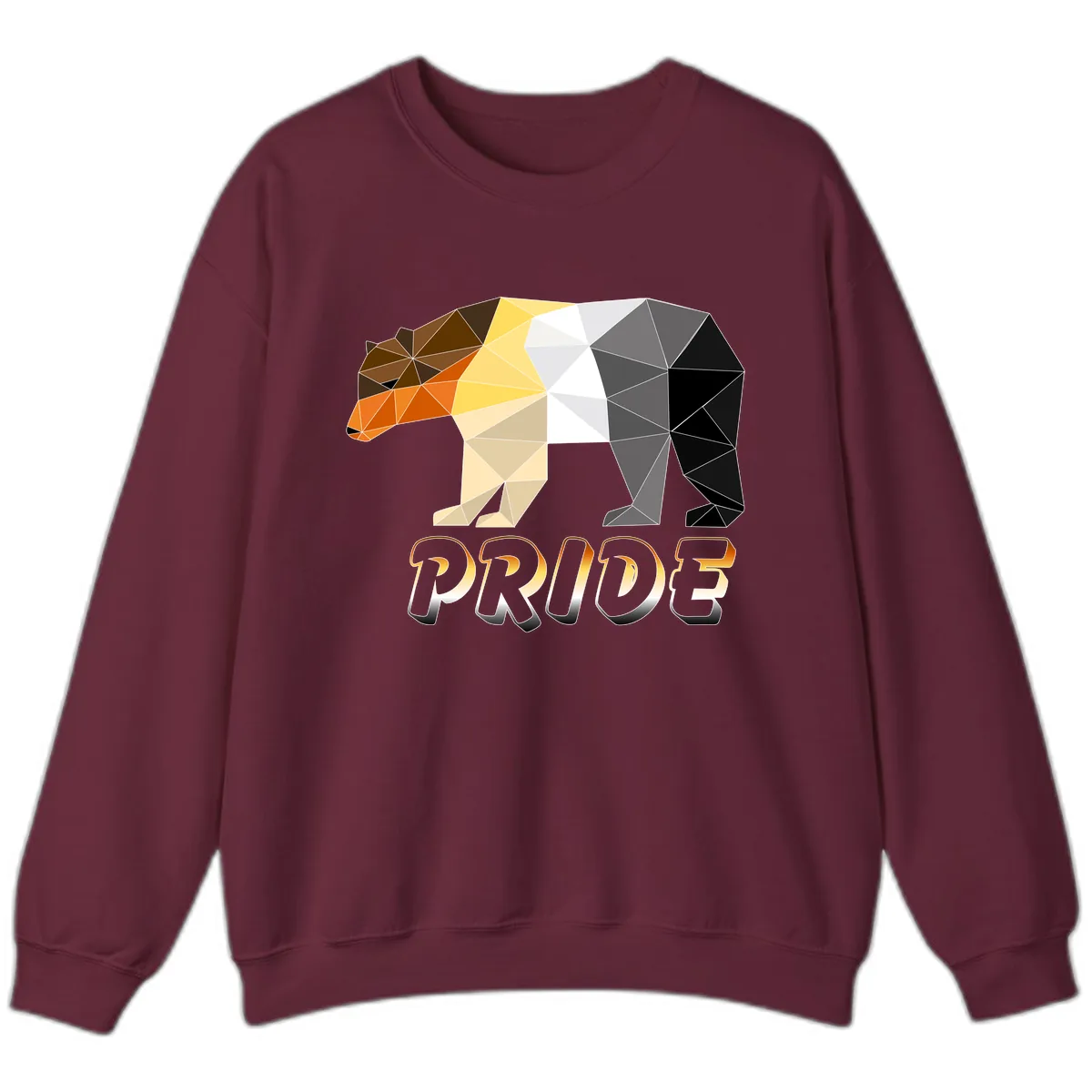 Geometric Pride Bear Sweatshirt in Maroon