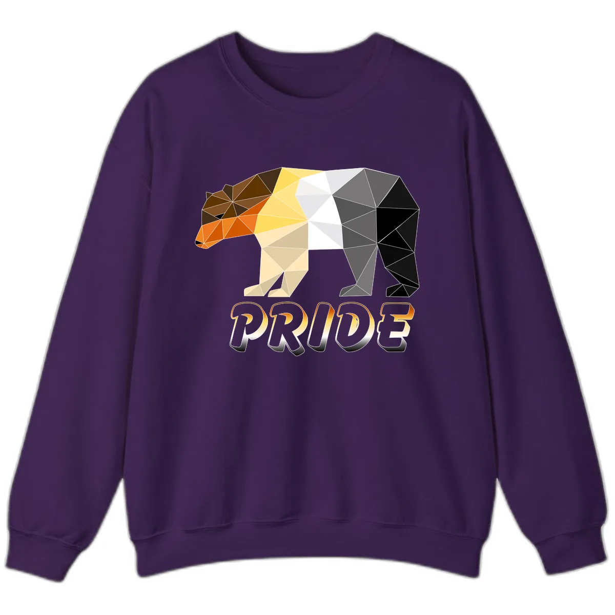 Geometric Pride Bear Sweatshirt in Purple