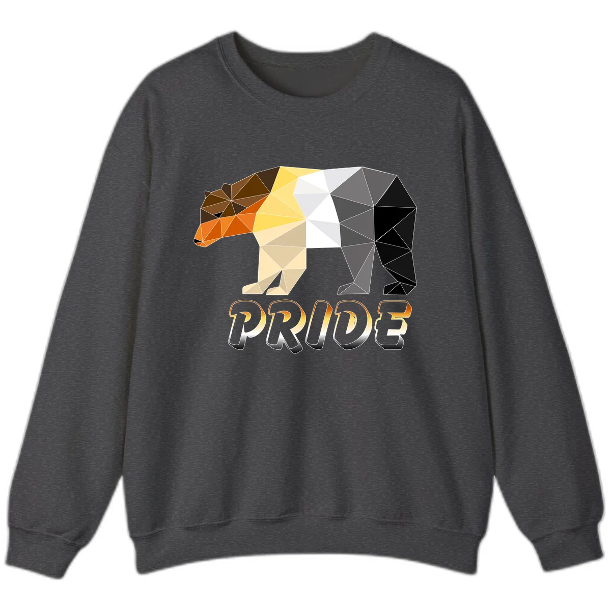 Geometric Pride Bear Sweatshirt in Dark Heather