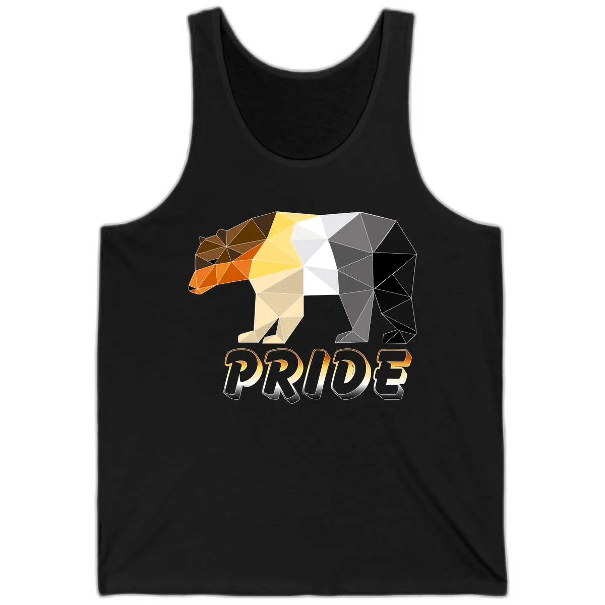 Geometric Pride Bear Tank in Black