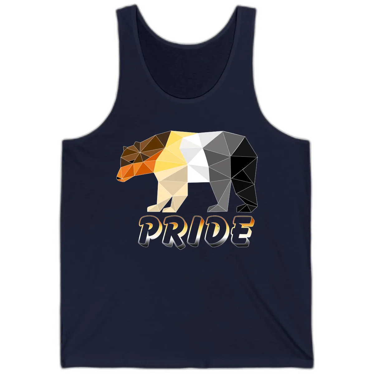 Geometric Pride Bear Tank in Navy