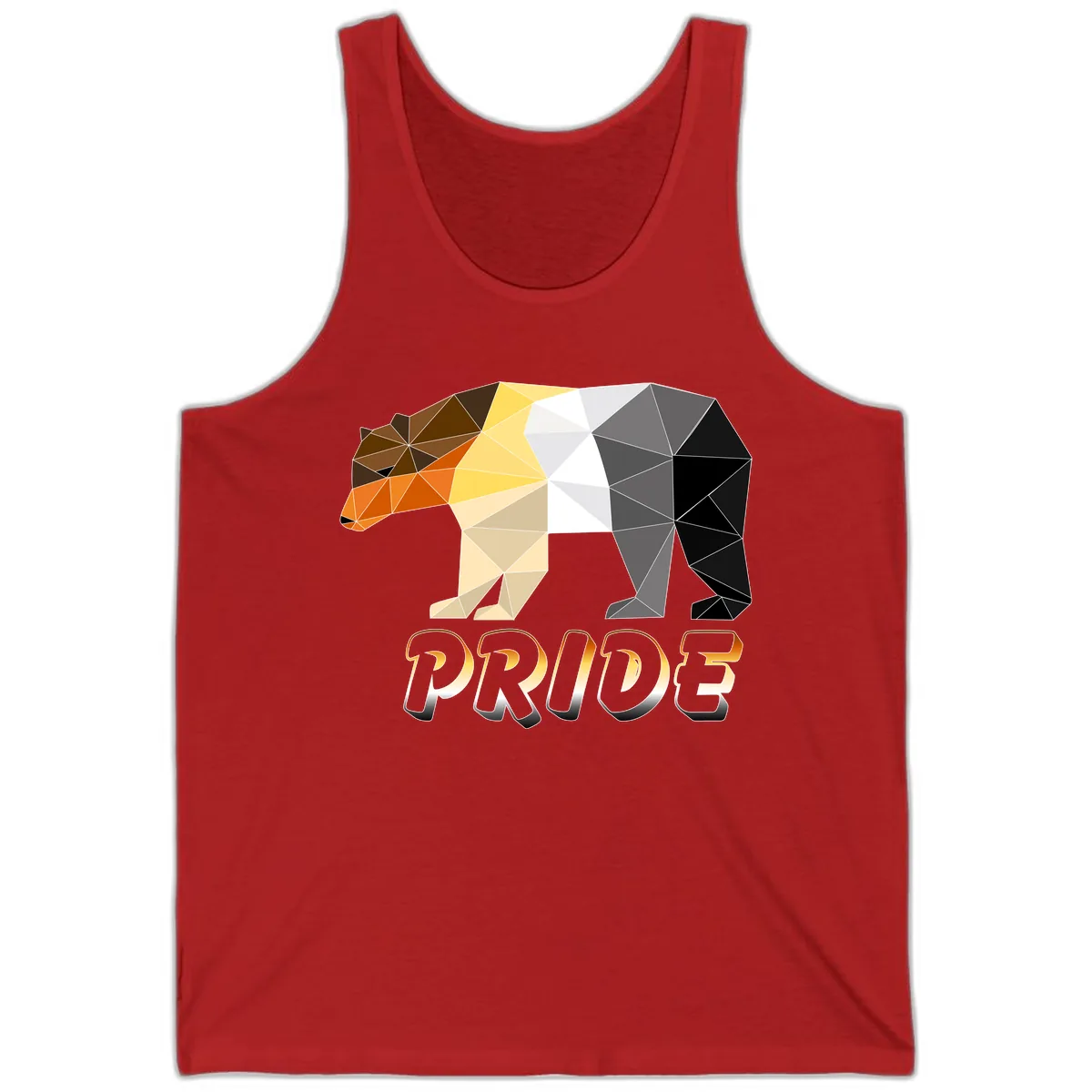 Geometric Pride Bear Tank in Red