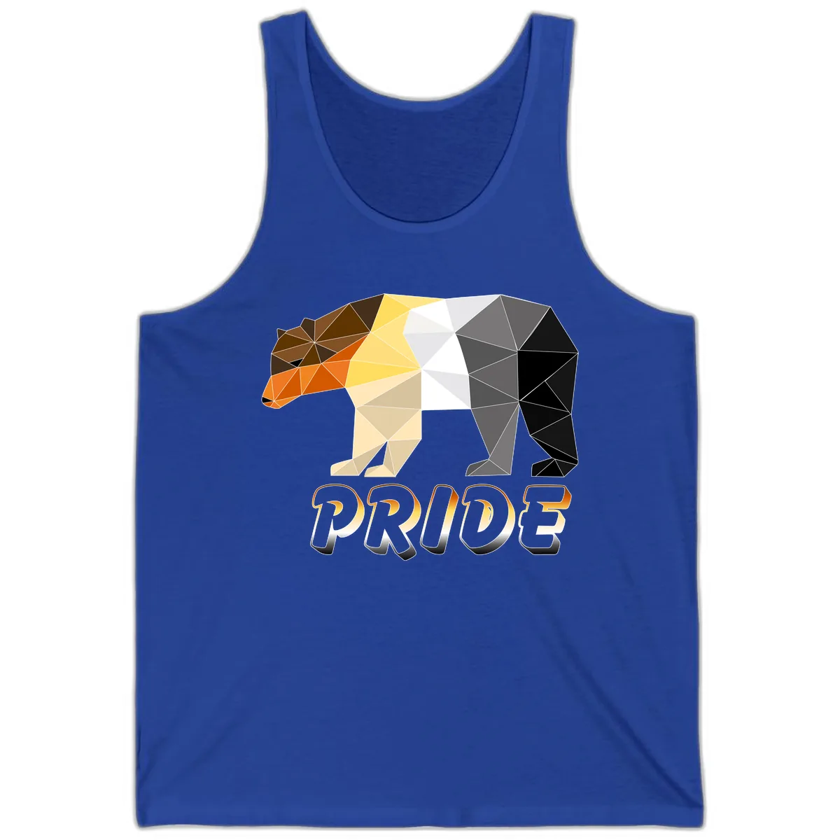 Geometric Pride Bear Tank in True Royal