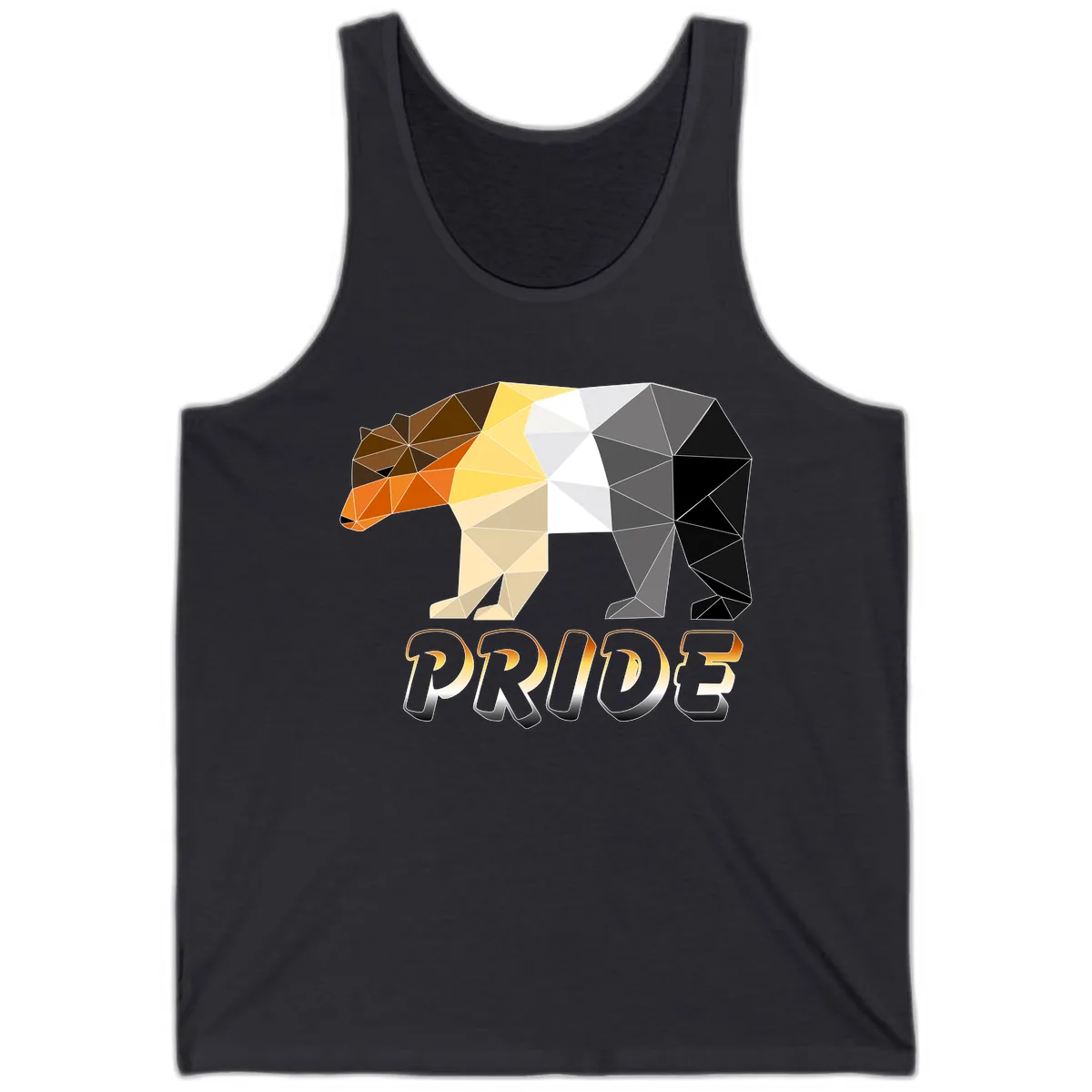 Geometric Pride Bear Tank in Dark Grey