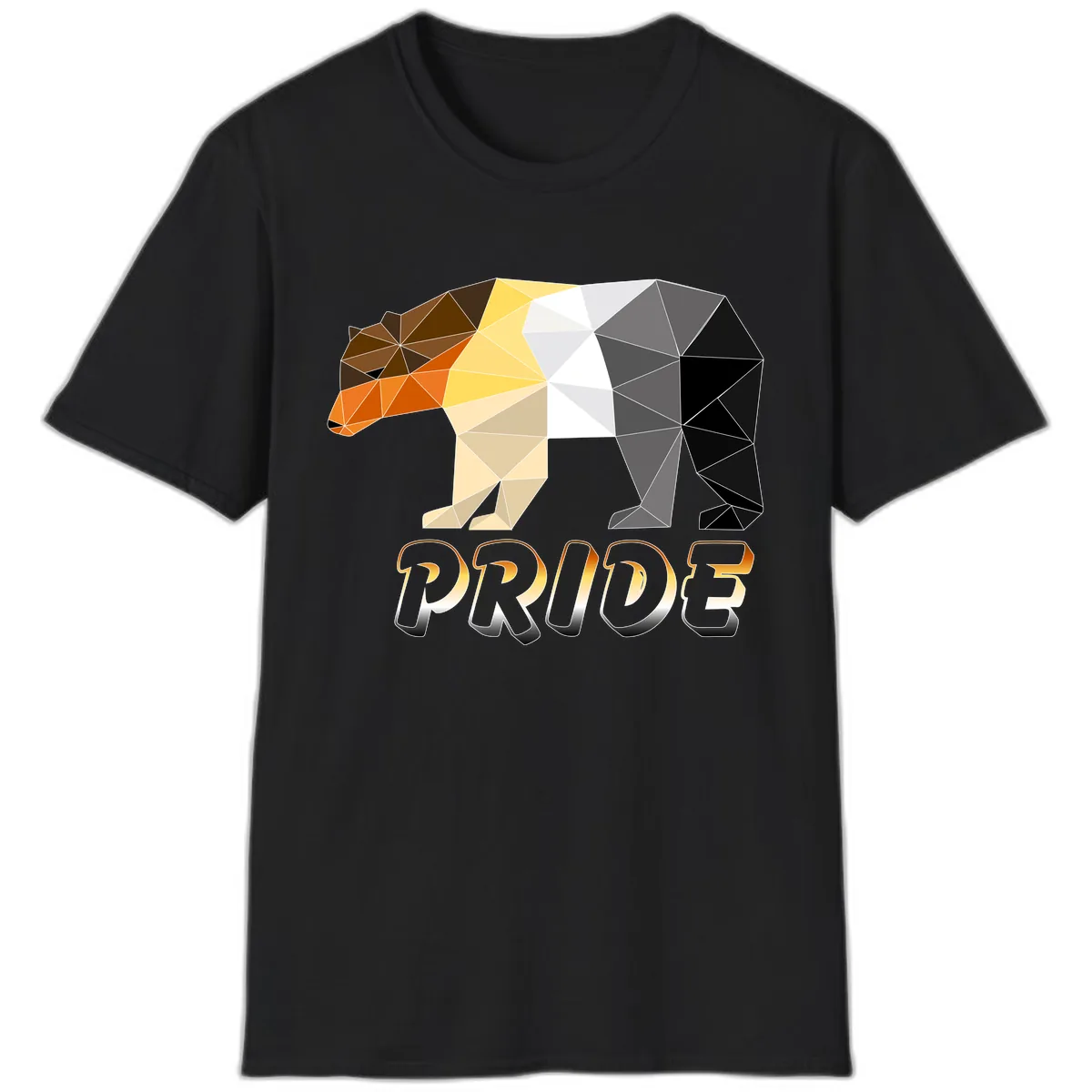 Geometric Pride Bear T-Shirt in Black
