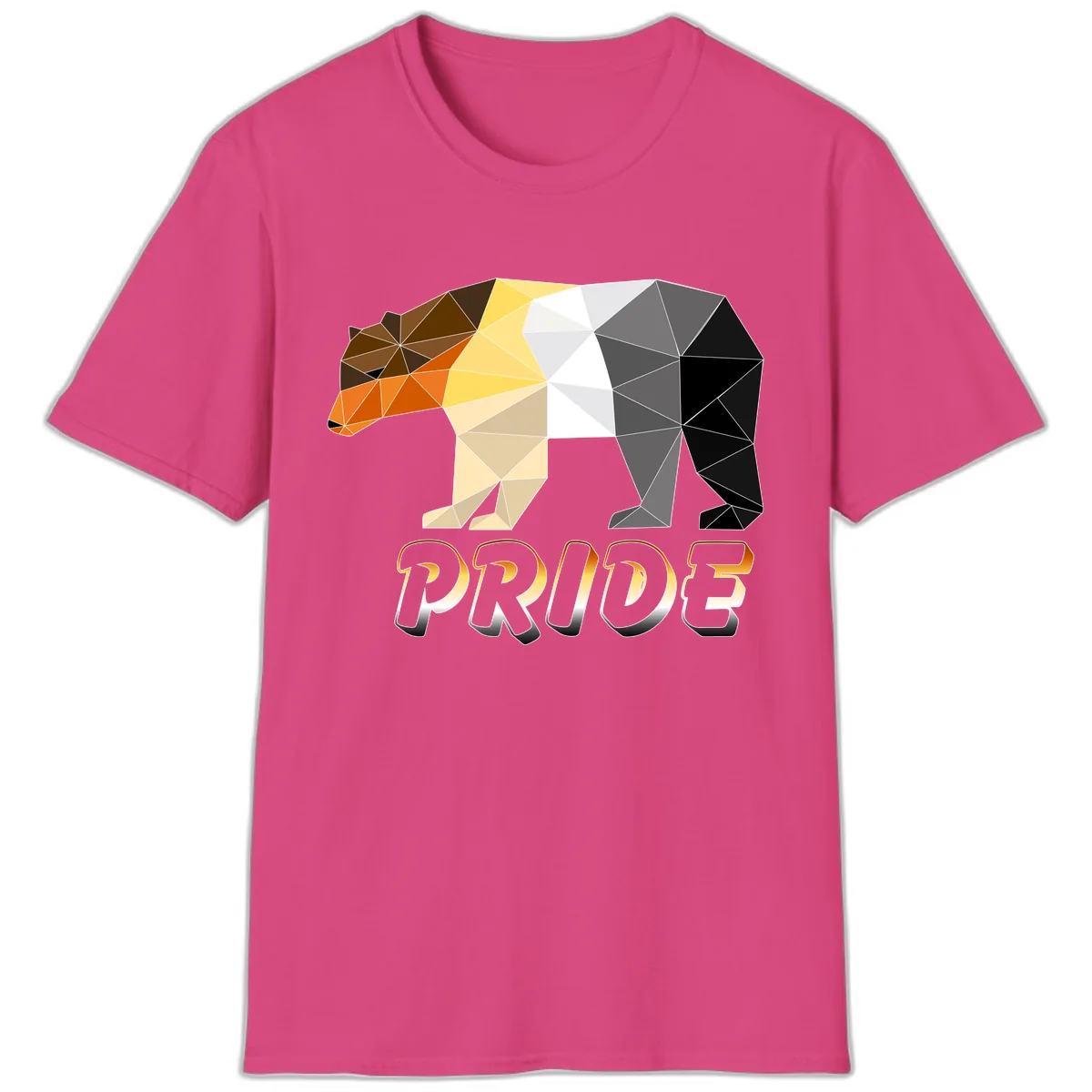 Geometric Pride Bear T-Shirt in Heliconia