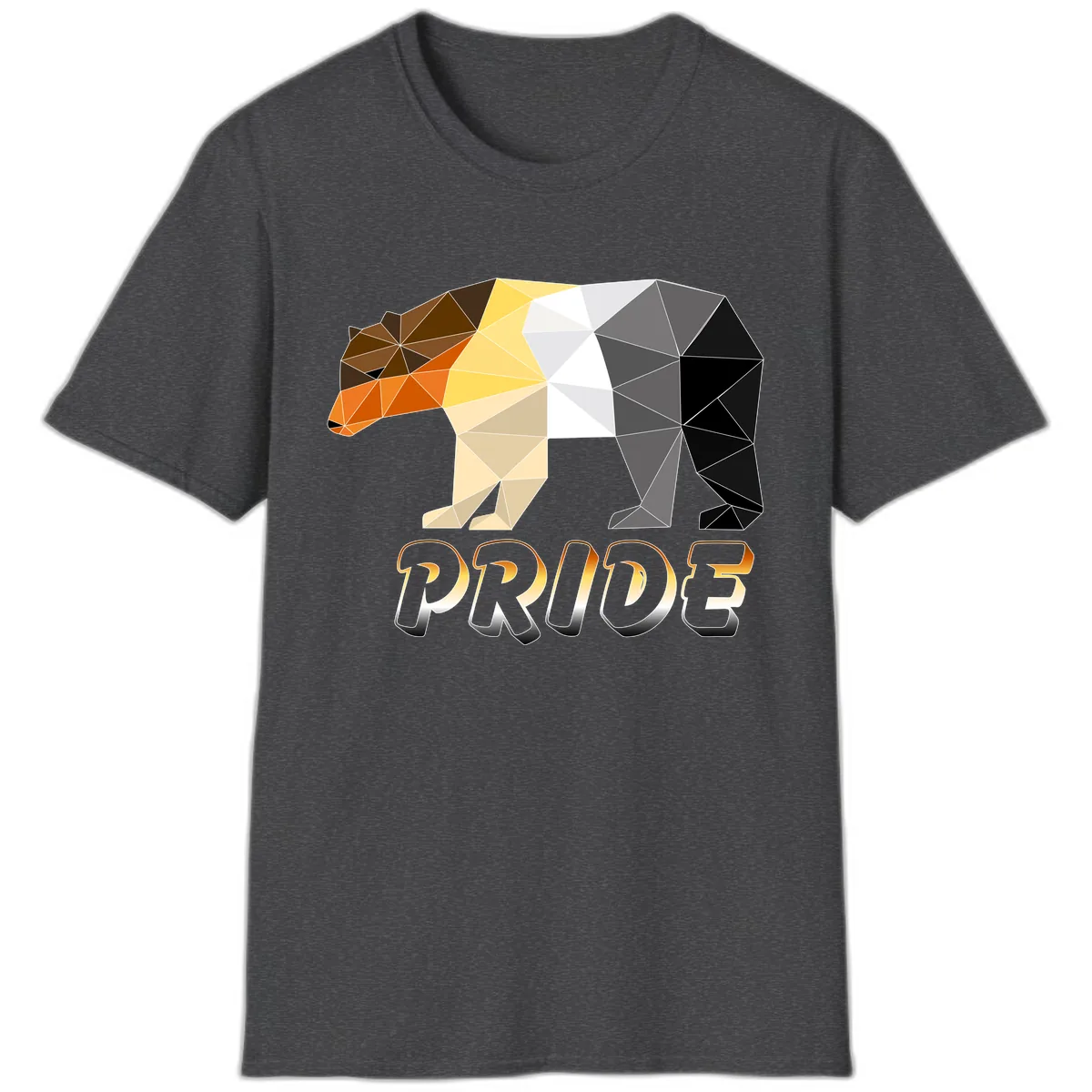 Geometric Pride Bear T-Shirt in Dark Heather