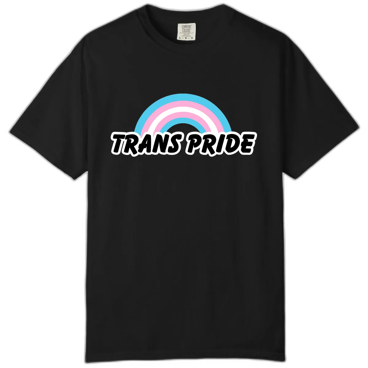 Trans Pride Rainbow Comfort Color in Black