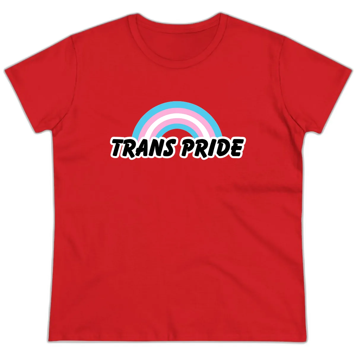 Trans Pride Rainbow Ladies Tee in Red