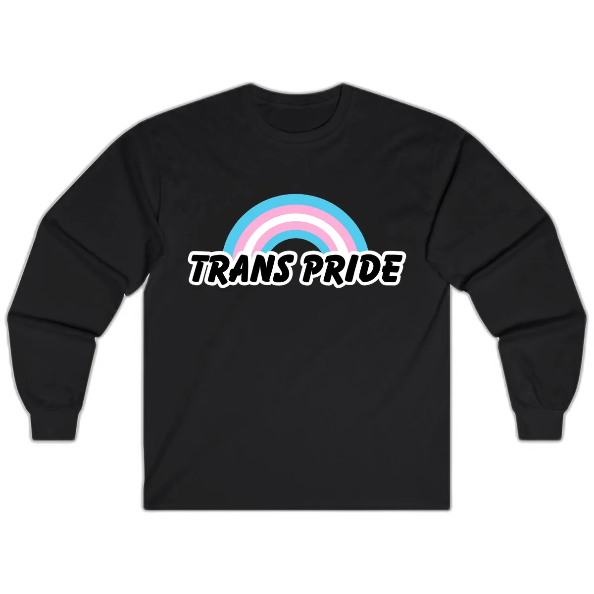 Trans Pride Rainbow Long Sleeve in Black