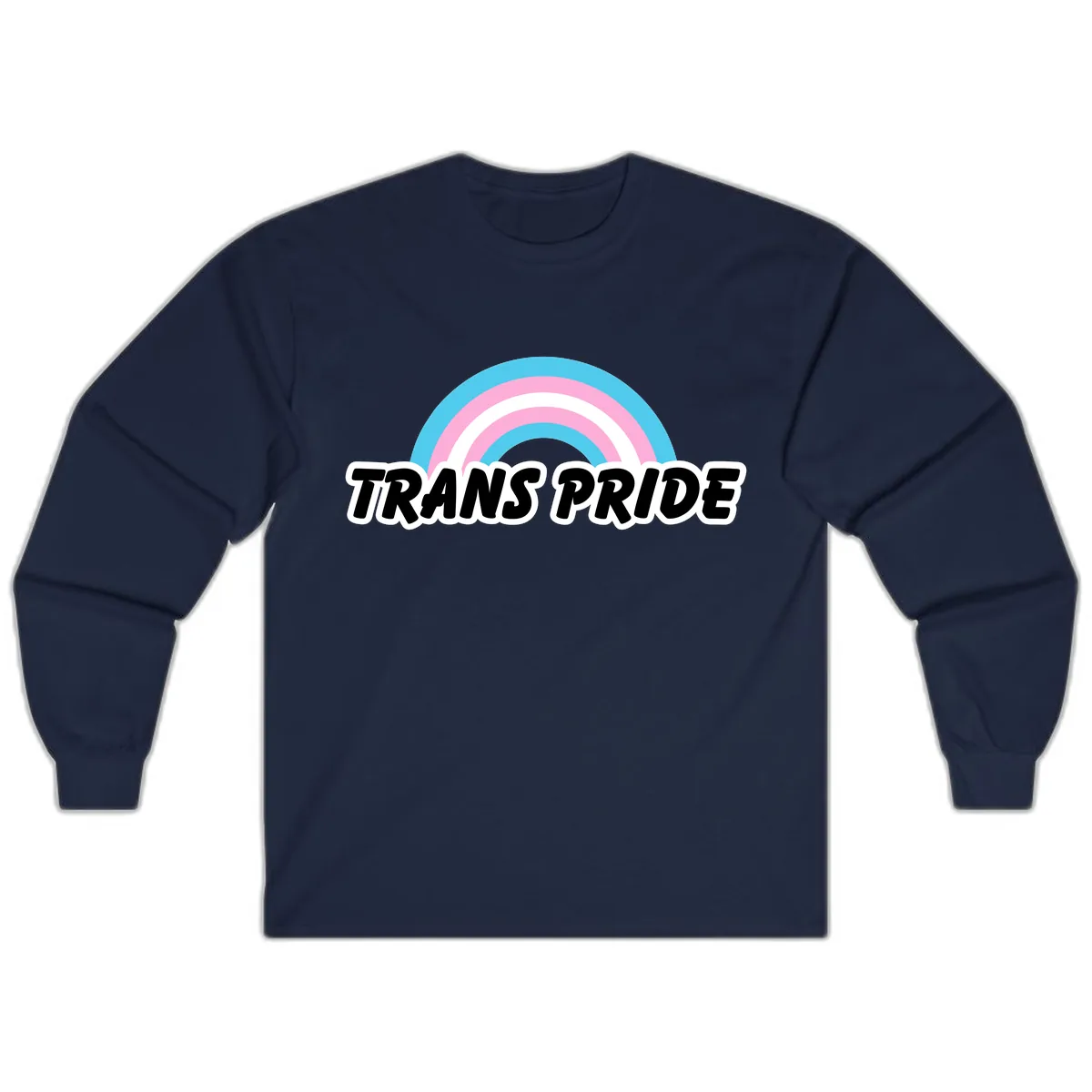 Trans Pride Rainbow Long Sleeve in Navy