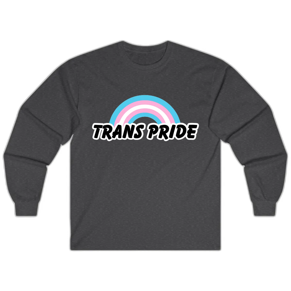 Trans Pride Rainbow Long Sleeve in Dark Heather