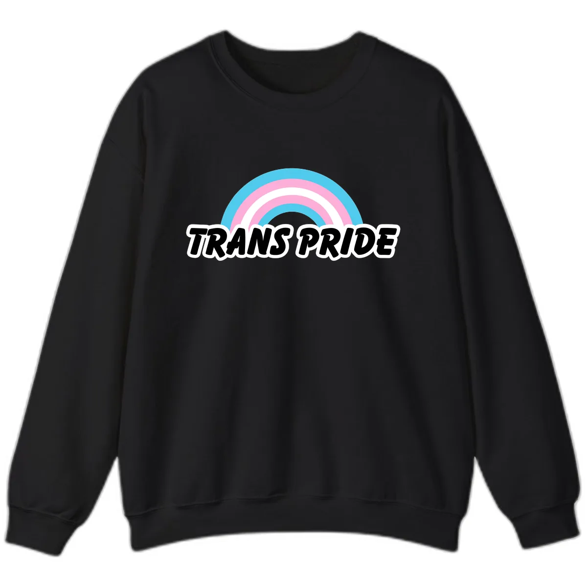 Trans Pride Rainbow Sweatshirt in Black