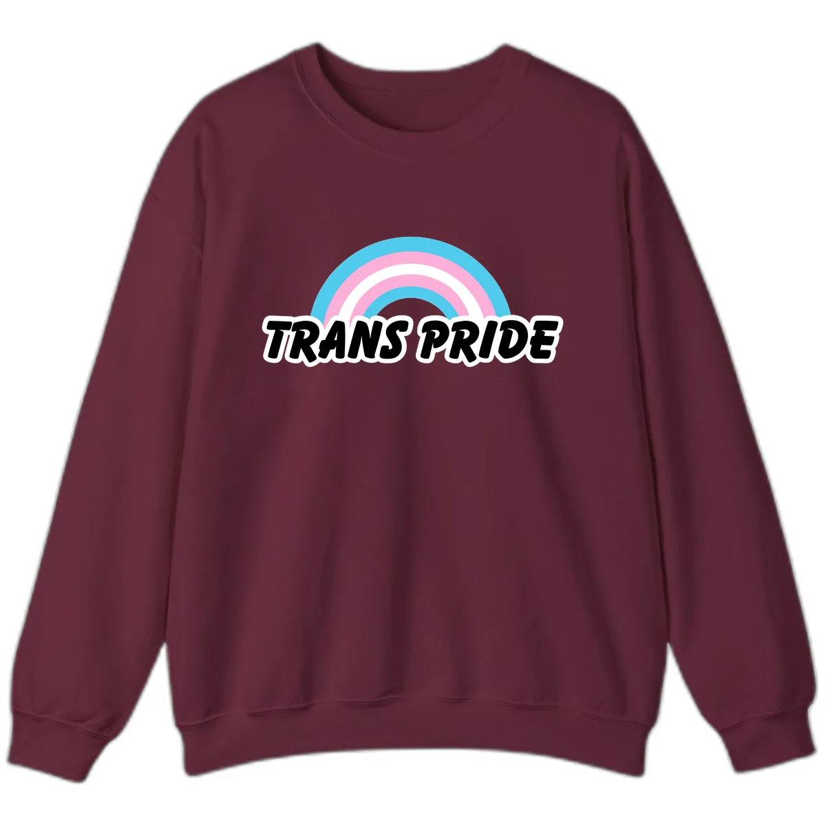 Trans Pride Rainbow Sweatshirt in Maroon