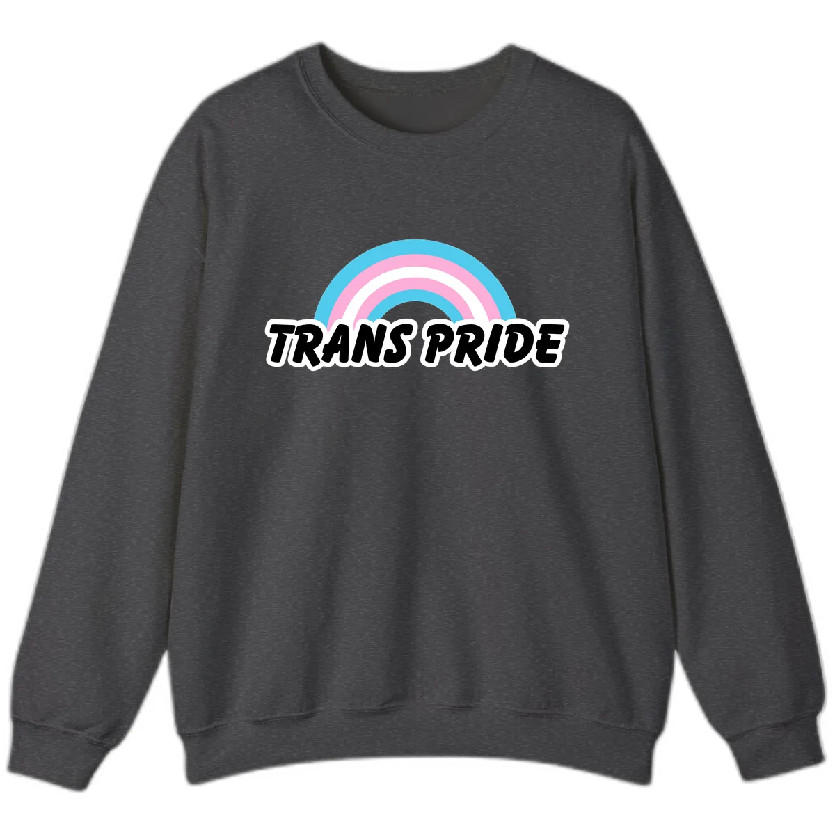Trans Pride Rainbow Sweatshirt in Dark Heather
